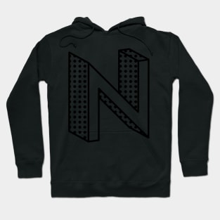 3D Ben Day Dot Isometric Letter N Hoodie